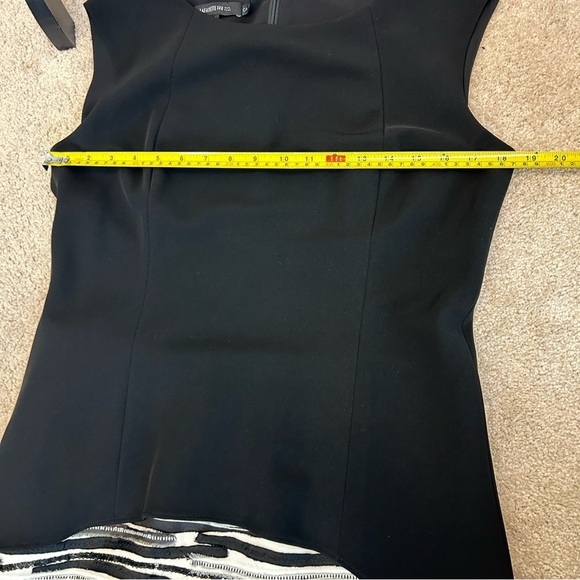 LAFAYETTE New York black white asymmetrical sleeveless peplum sequin dress 10 - Picture 8 of 11